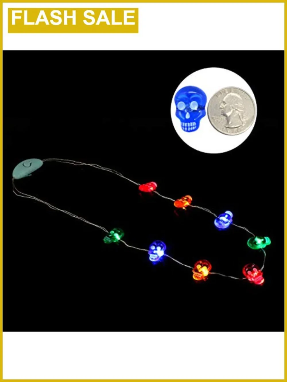 LED Necklace Set of 3 Halloween Costume Party Accessories Light Up Necklaces